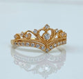 Anillo corona 15años circones blancos Oro amarillo 18K | Talla 6 | 2,8 gr