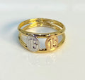 Anillo 15años doble línea tres Oros 18K | Talla 7 | 1,77 gr *