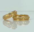 Anillo argollas matrimoniales articulables con circones Oro amarillo 18K | Talla 7/10 | 12 gr *