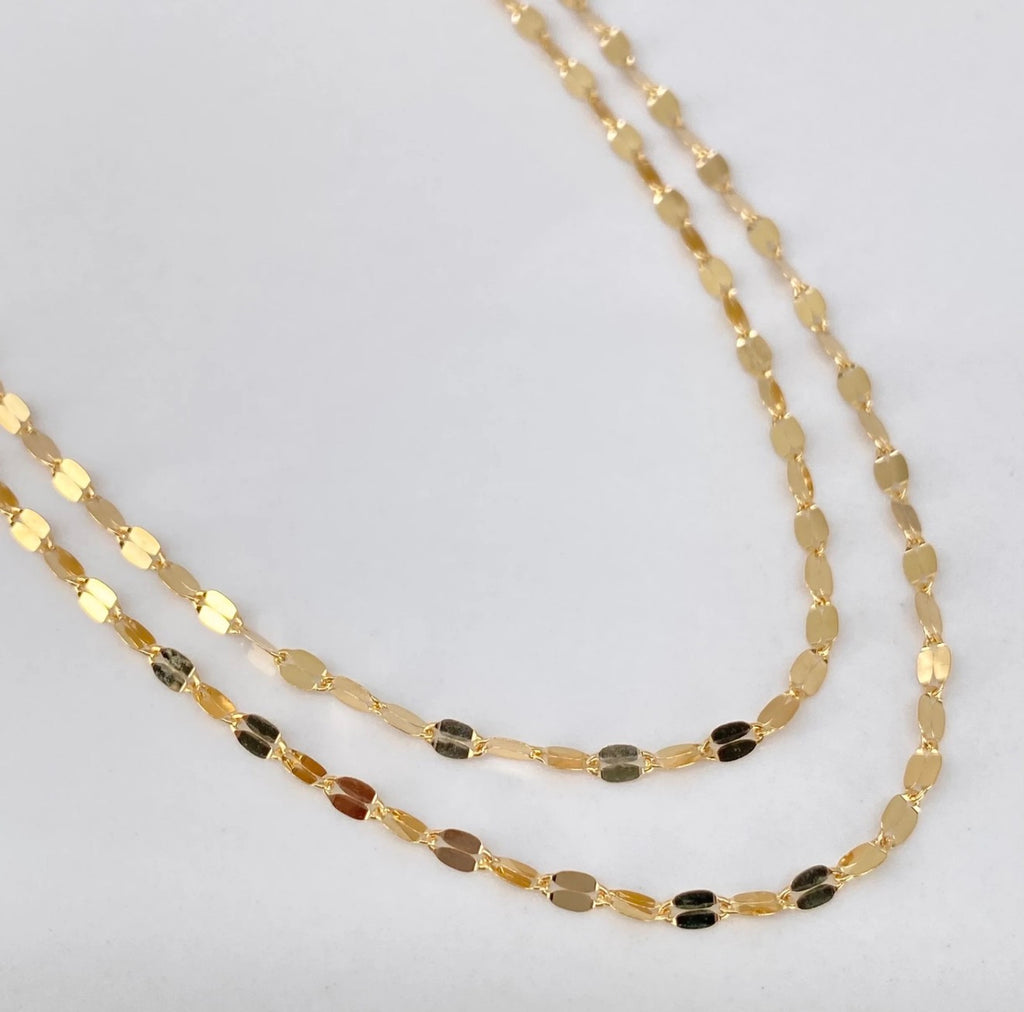 Cadena flor espejo Oro amarillo 18K +2 / 1,92 GR / 2.3 MM / 45 CM *