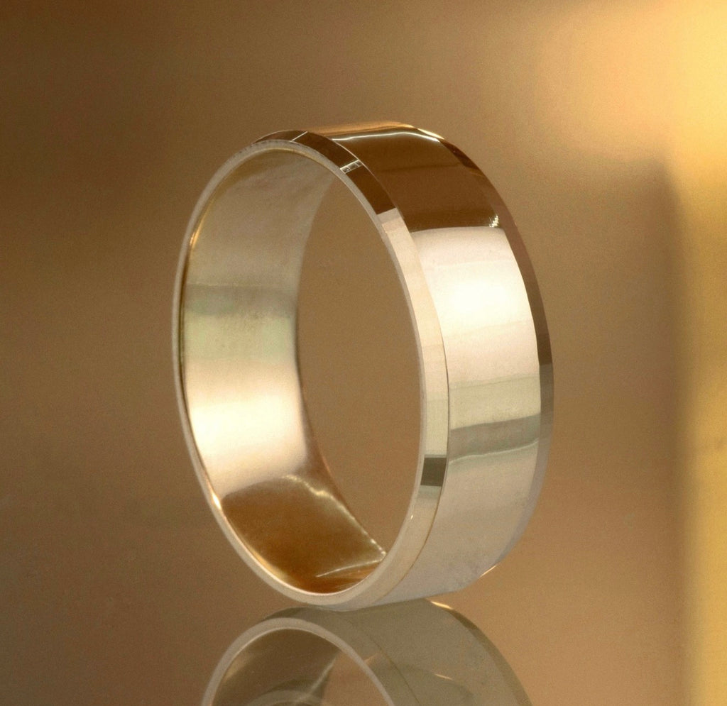 Anillo argollas lisas con bordes Oro amarillo 18K | Talla 7/10 | 12 gr*