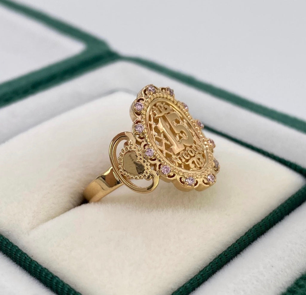 Anillo 15años Oro amarillo 18K | Talla 6 | 6,76 gr *